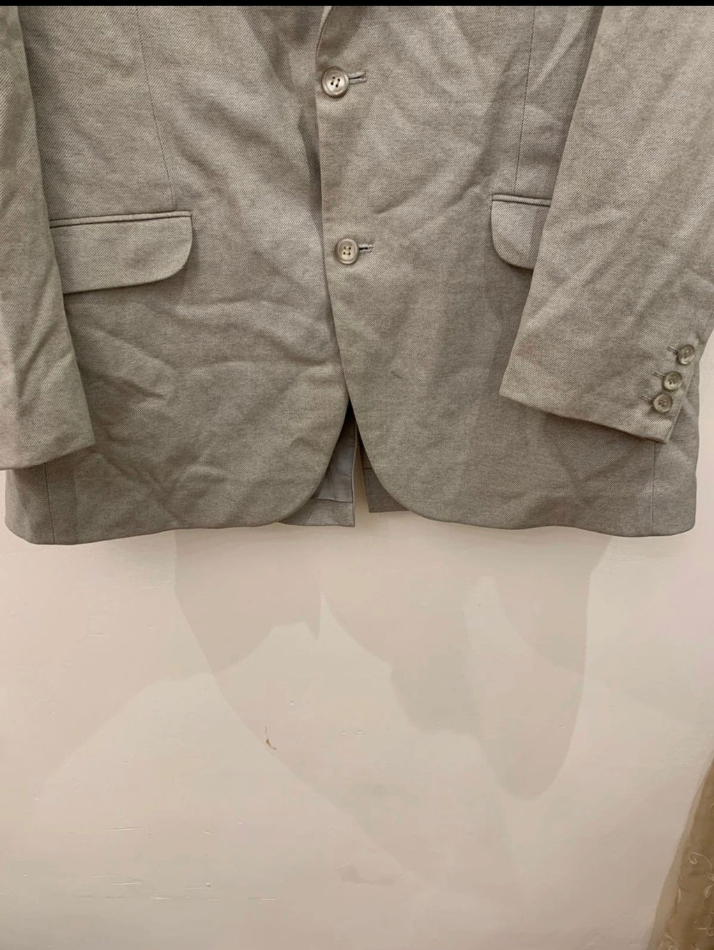 Vintage pure wool classic silver gray 2 button suit jacket blazer 40R