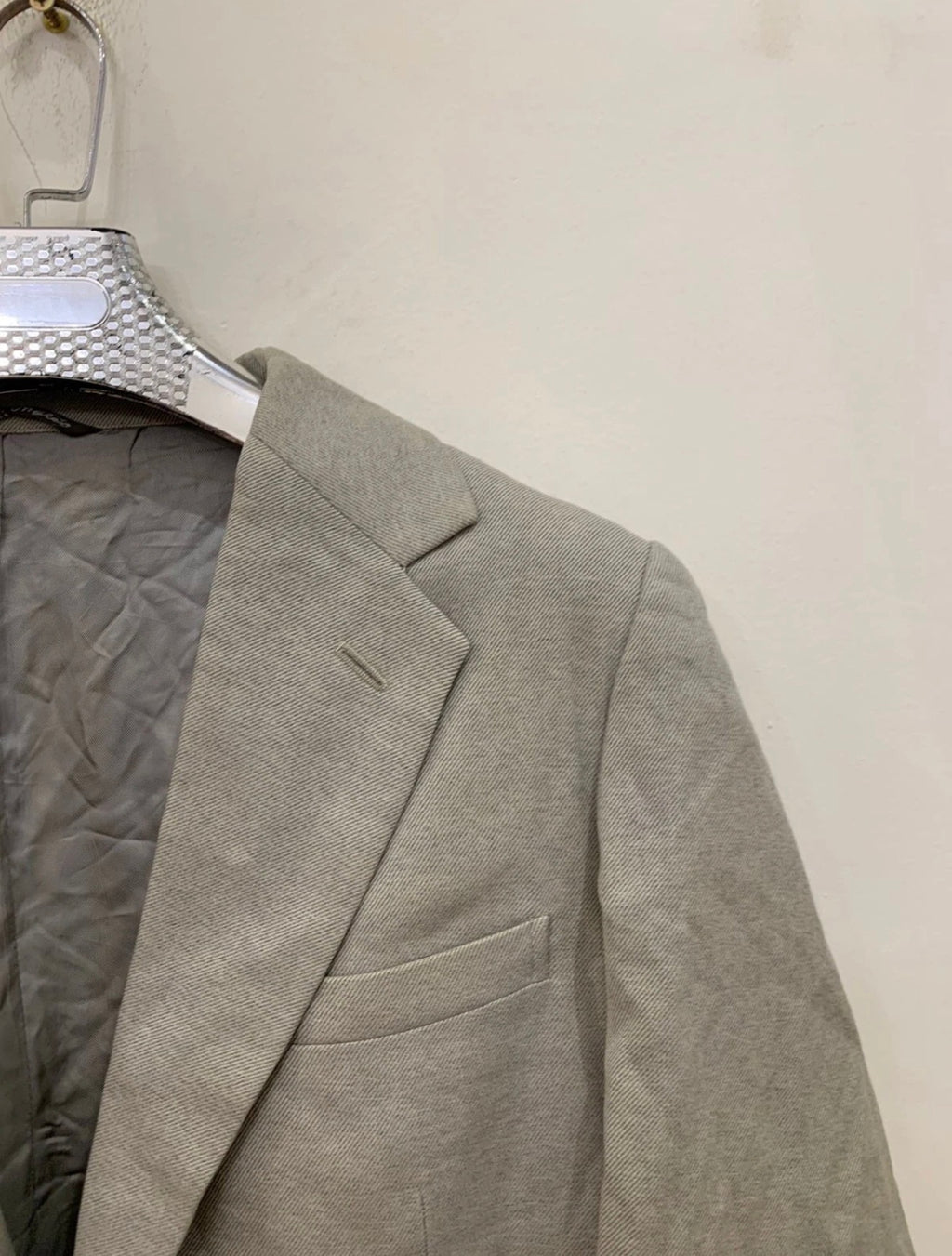 Vintage pure wool classic silver gray 2 button suit jacket blazer 40R