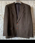 Vintage pure wool handwoven Tweed classic brown hunting jacket blazer 42R