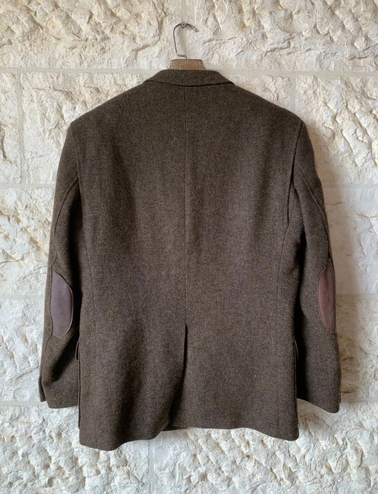 Vintage pure wool handwoven Tweed classic brown hunting jacket blazer 42R