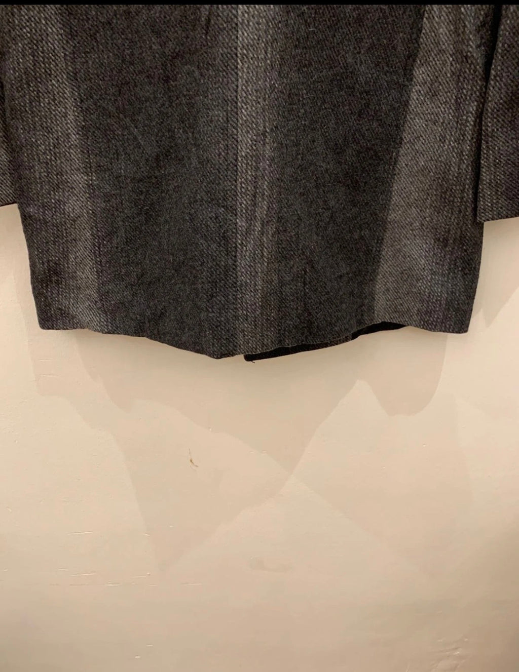 Vintage woollen wool classic unique charcoal gray over coat jacket 40R 40L