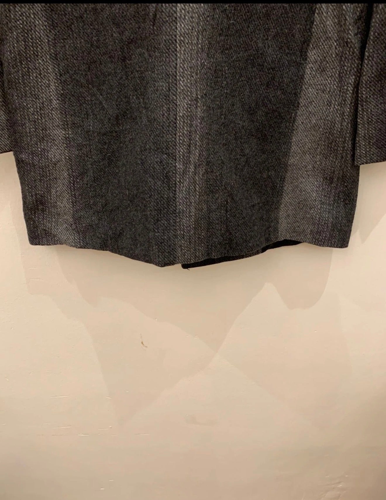 Vintage woollen wool classic unique charcoal gray over coat jacket 40R 40L