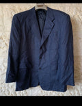 Vintage Carl Gross Wool & Cashmere houndstooth classic blue jacket blazer 42R
