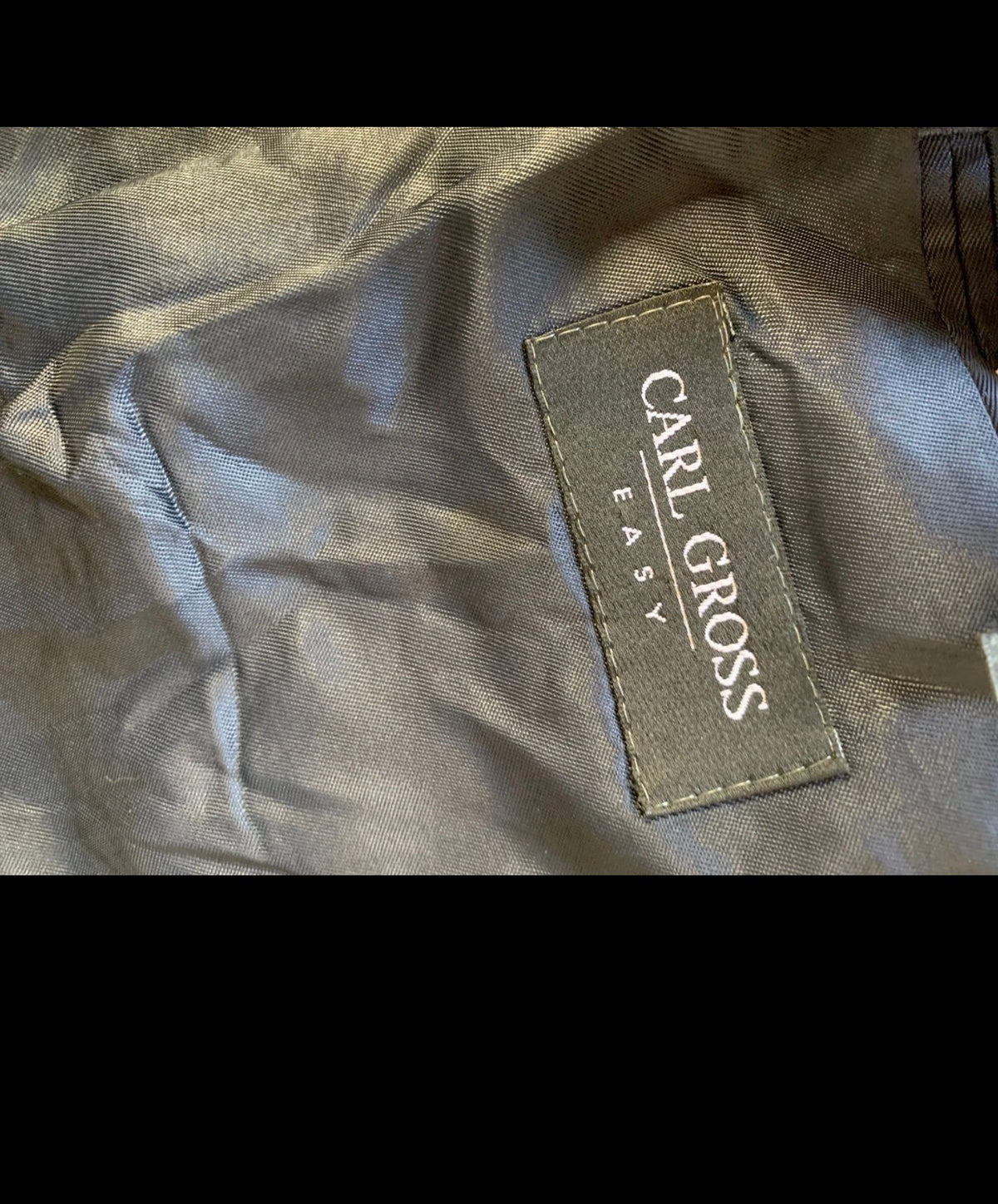 Vintage Carl Gross Wool & Cashmere houndstooth classic blue jacket blazer 42R