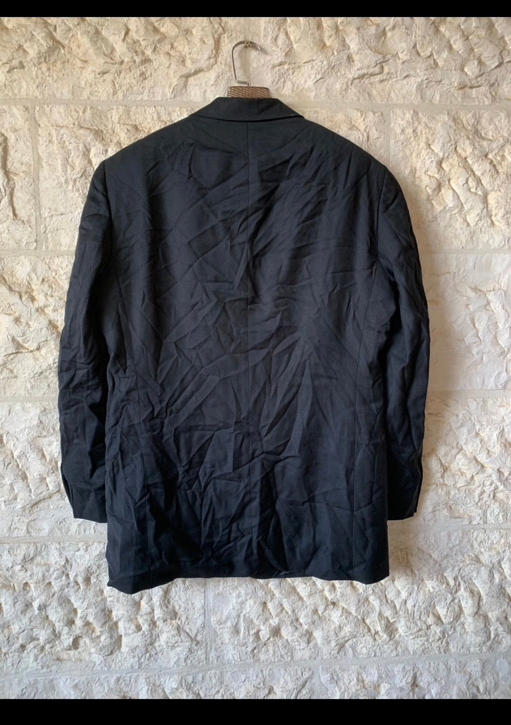 Classic Eduard Dressler wool Silk charcoal Peak Lapel jacket blazer 42R