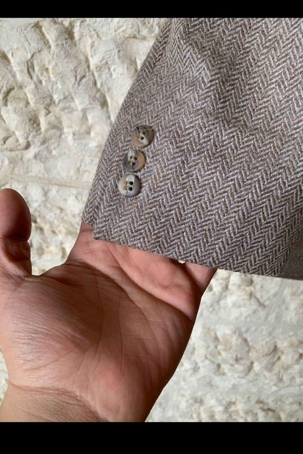 Vintage pure wool handwoven Tweed herringbone brown hunting jacket blazer 40R