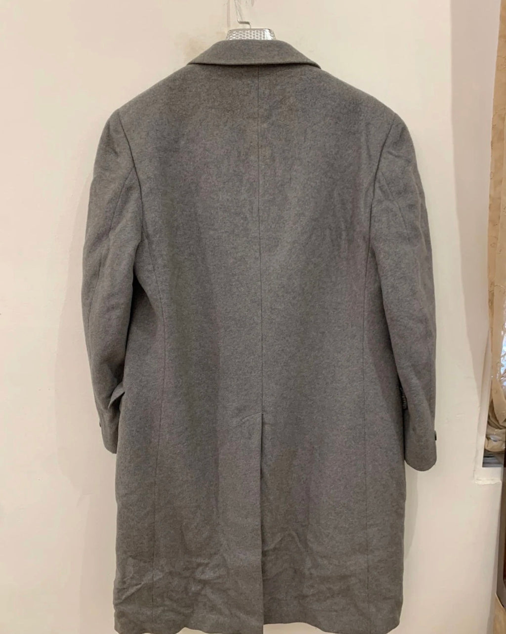 Vintage wool cashmere blend double breasted gangster gray over coat 42R