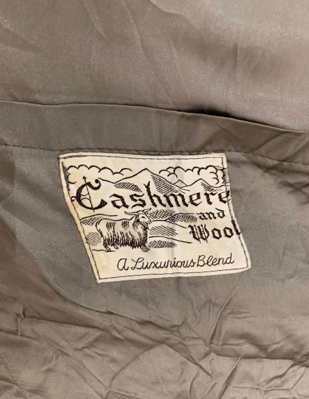 Vintage wool cashmere blend double breasted gangster gray over coat 42R