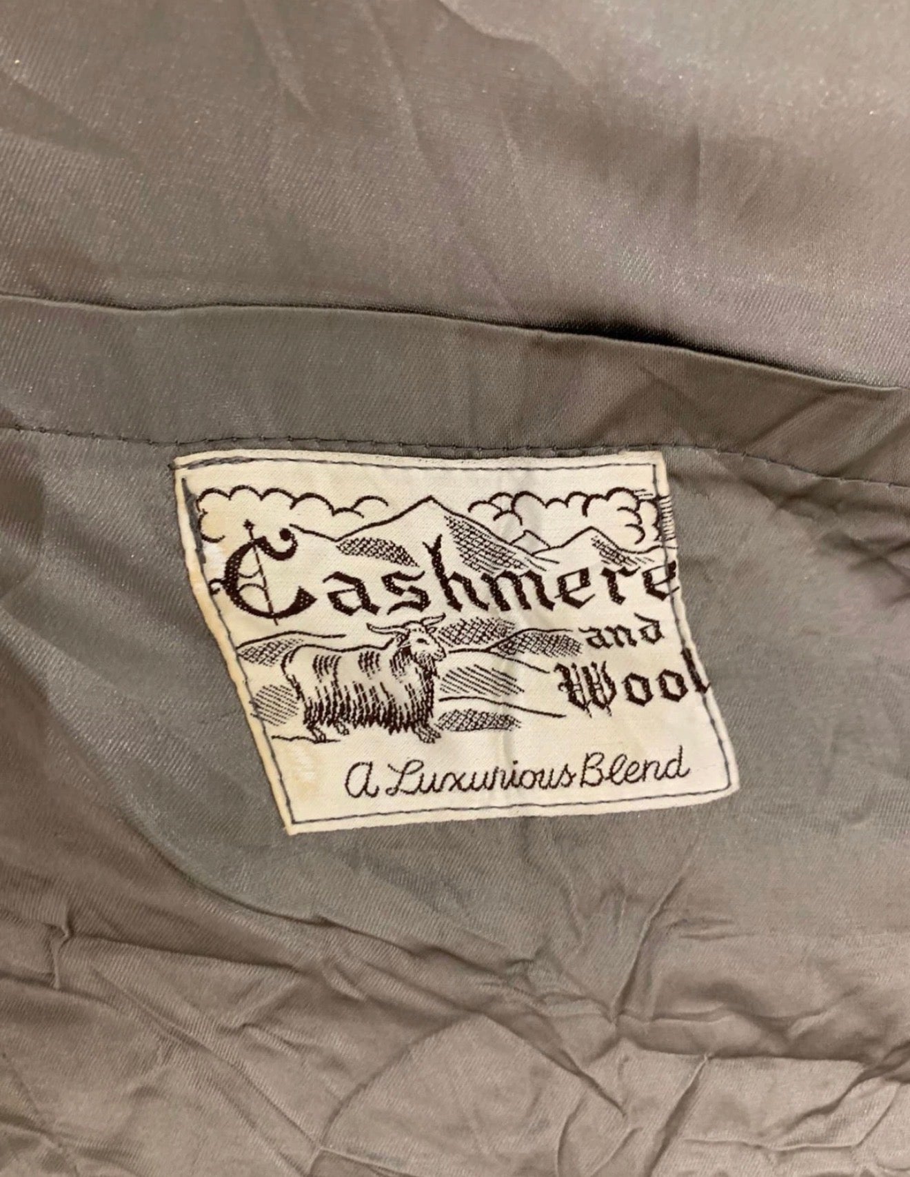 Vintage wool cashmere blend double breasted gangster gray over coat 42R