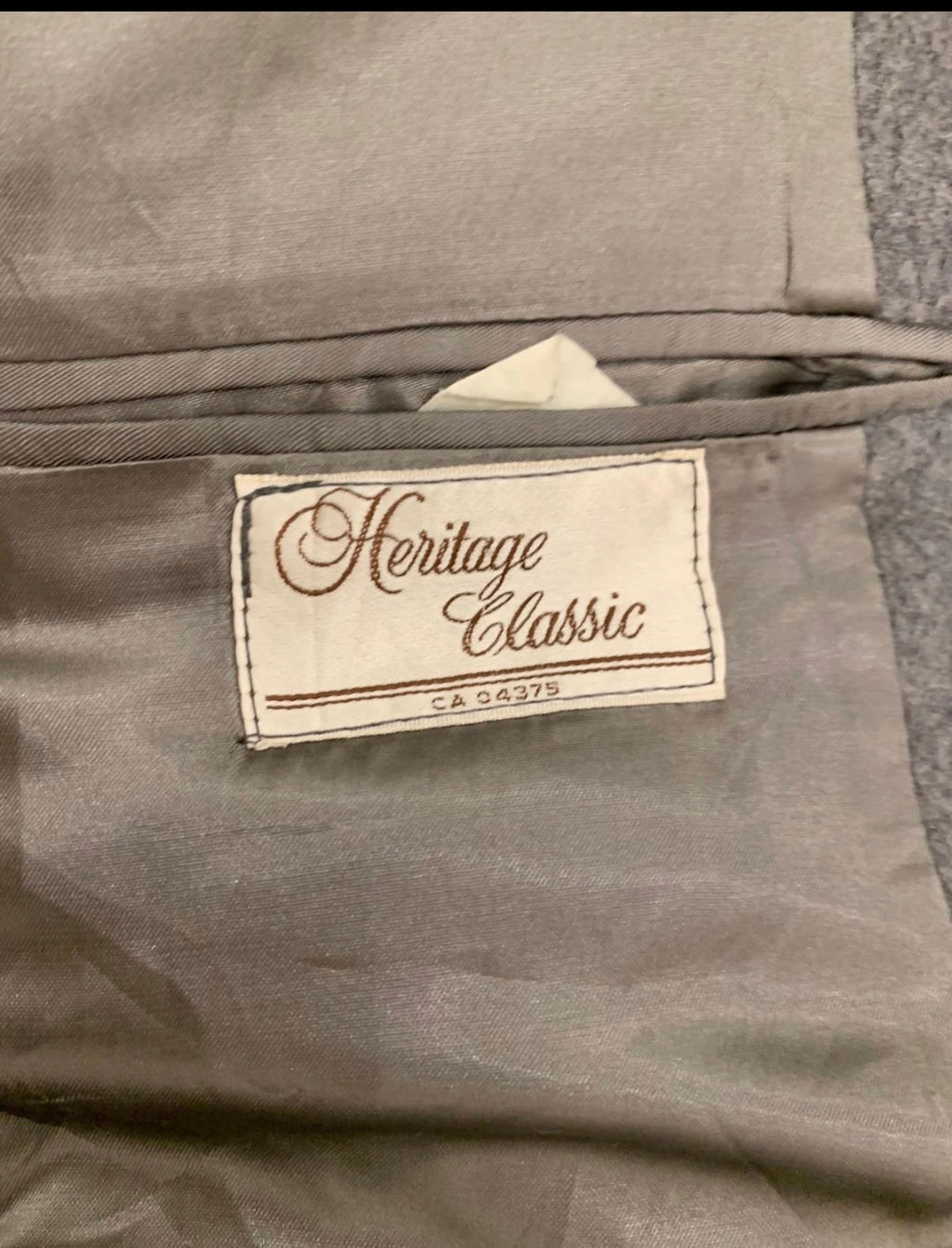 Vintage wool cashmere blend double breasted gangster gray over coat 42R