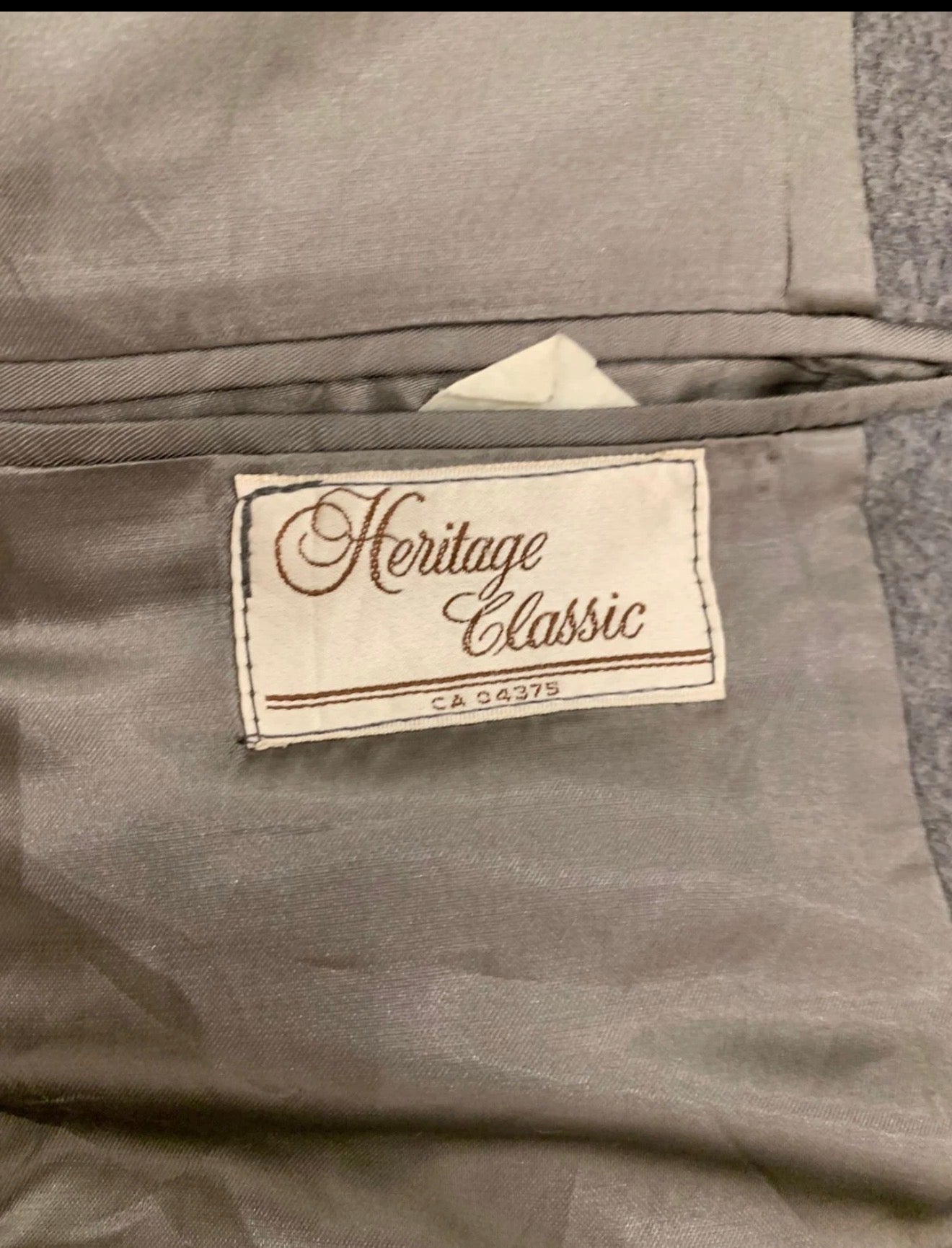 Vintage wool cashmere blend double breasted gangster gray over coat 42R