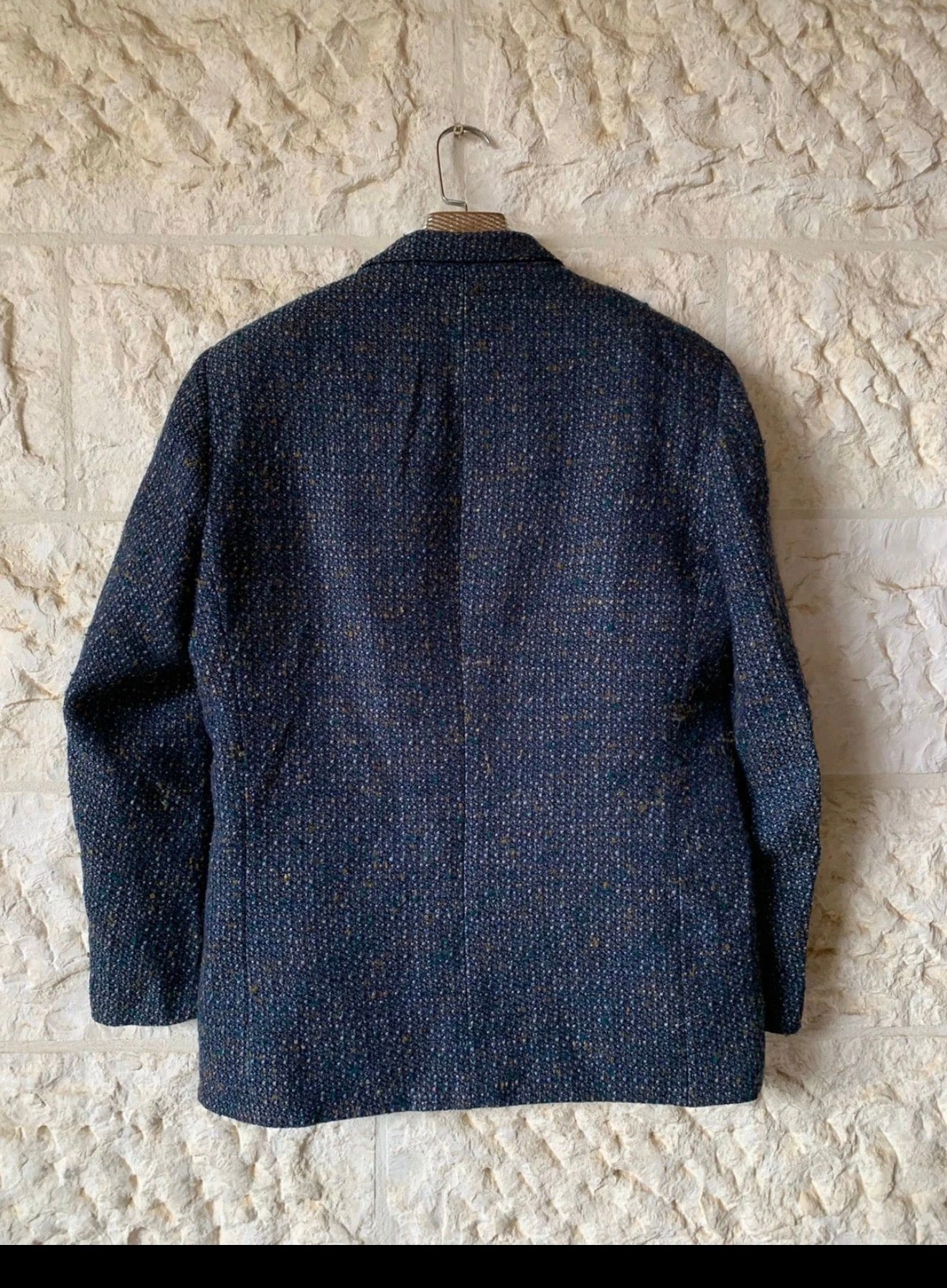 Vintage pure wool Tweed camouflage navy classic hunting jacket blazer 42R