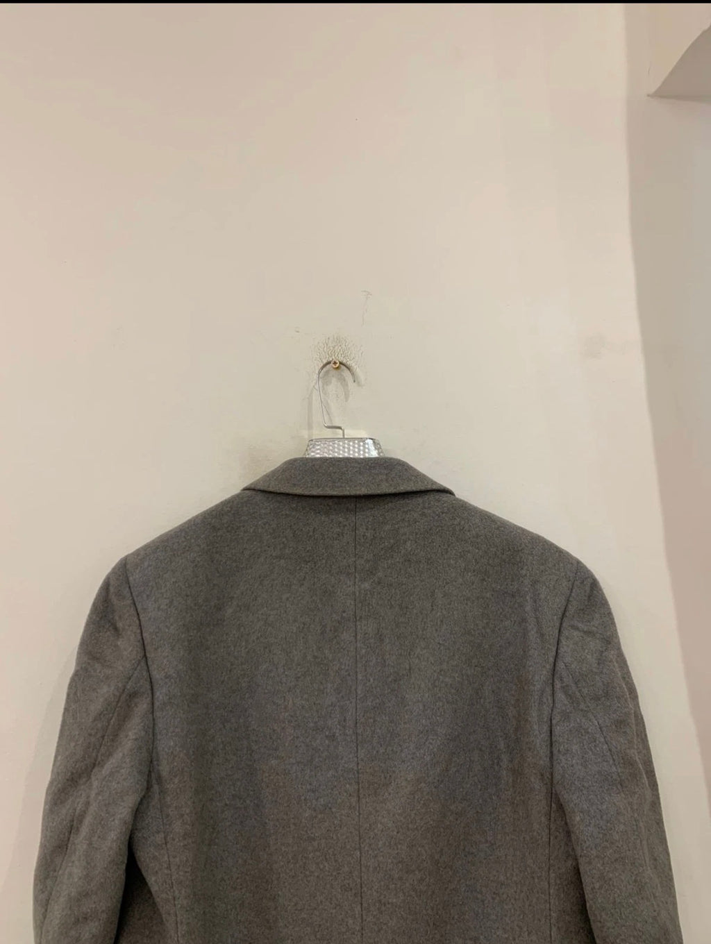 Vintage wool cashmere blend double breasted gangster gray over coat 42R
