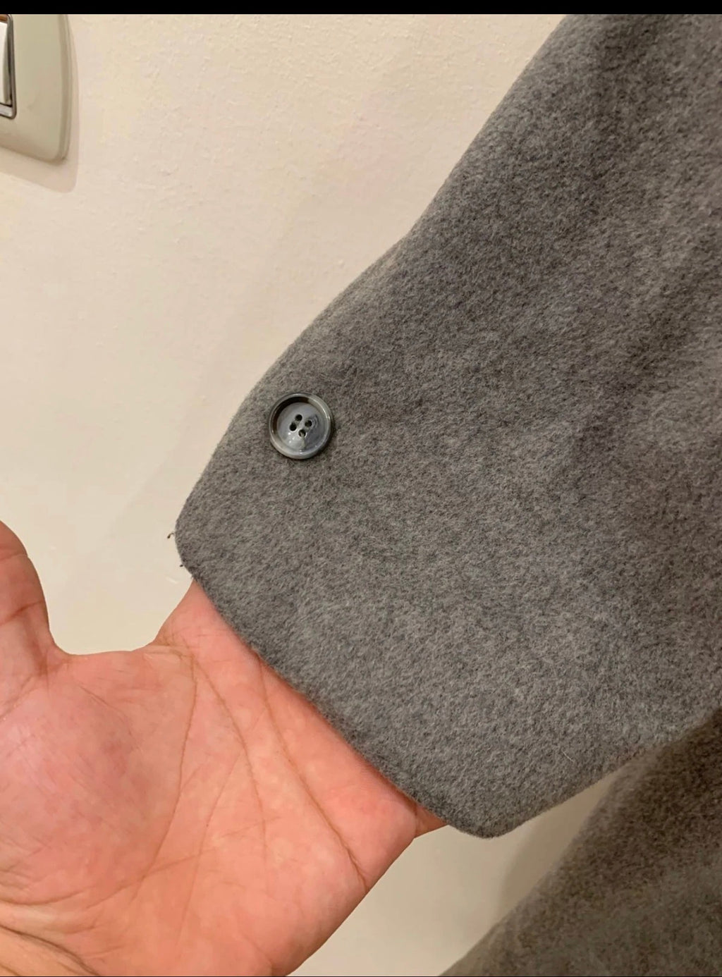 Vintage wool cashmere blend double breasted gangster gray over coat 42R