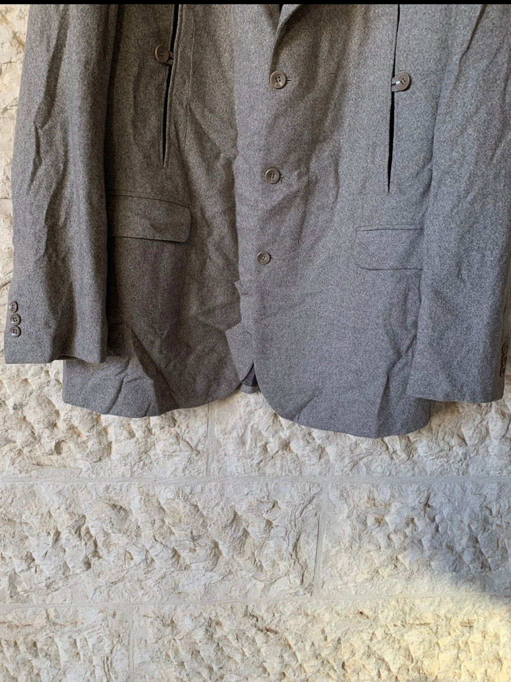 Vintage Wool blend classic silver gray hunting jacket blazer 46R 46L XL