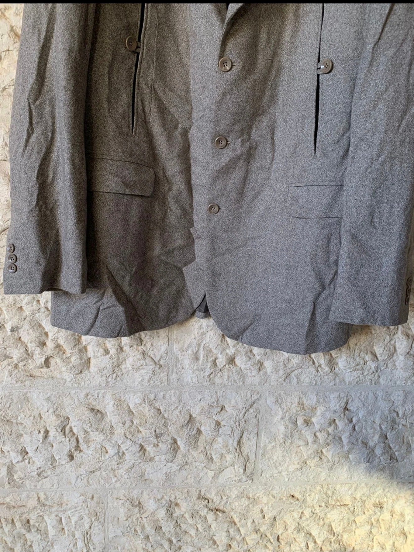 Vintage Wool blend classic silver gray hunting jacket blazer 46R 46L XL