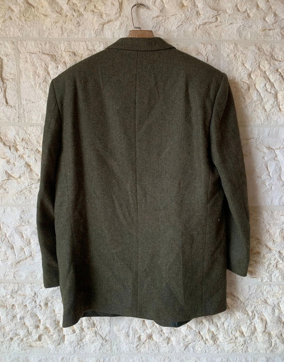 Vintage pure wool handwoven Tweed green hunting jacket blazer 44R