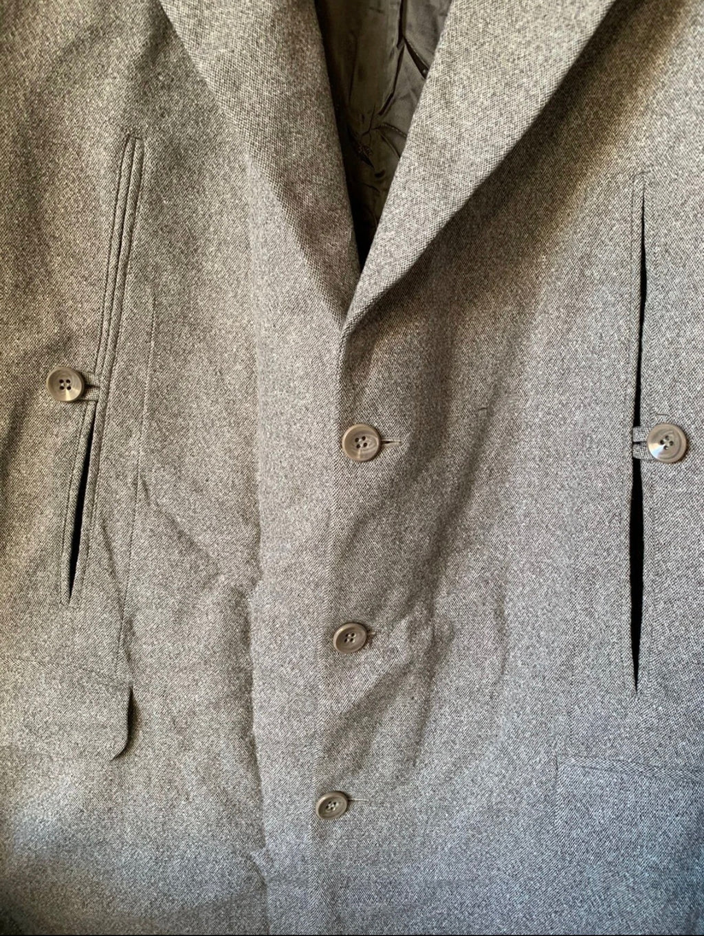 Vintage Wool blend classic silver gray hunting jacket blazer 46R 46L XL