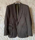 Vintage Wool Cashmere Silk Windowpane green hunting jacket blazer 42R