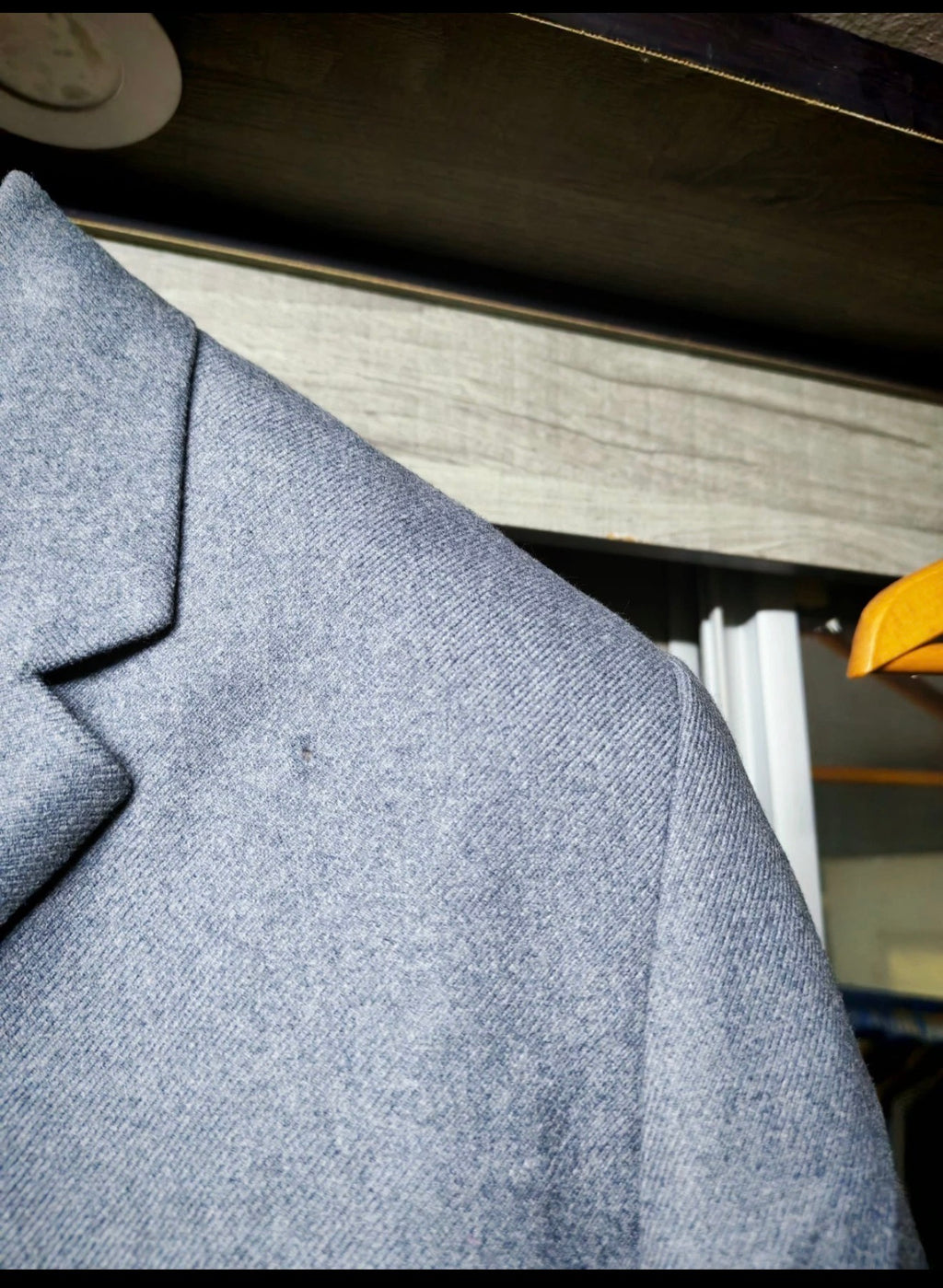 1970s vintage wool camel hair classic gray gabardine suit over coat 44R