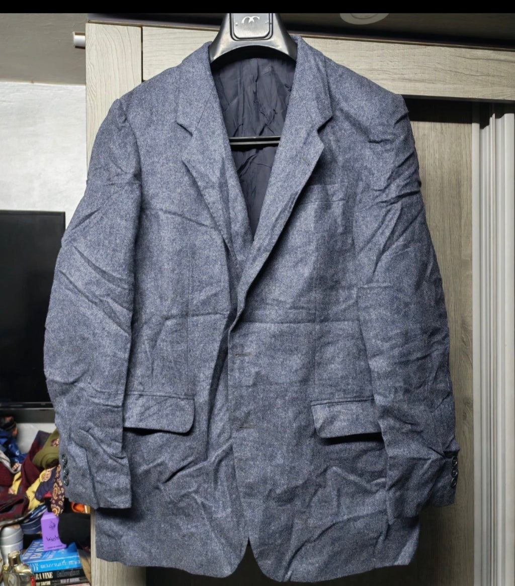 Vintage pure woollen wool classic bluish gray 2 button suit 38R