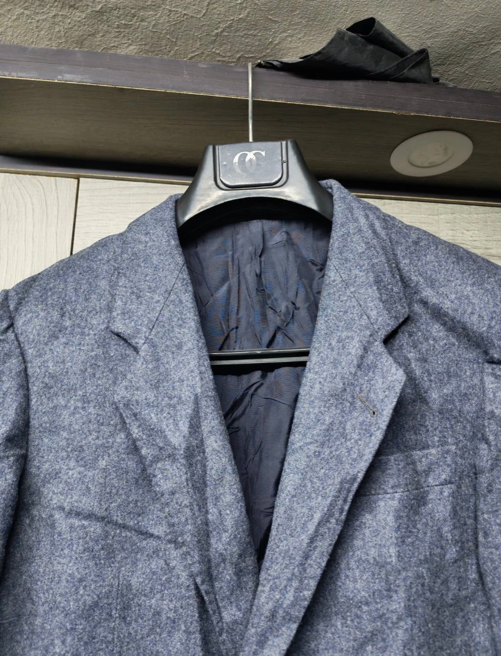 Vintage pure woollen wool classic bluish gray 2 button suit 38R
