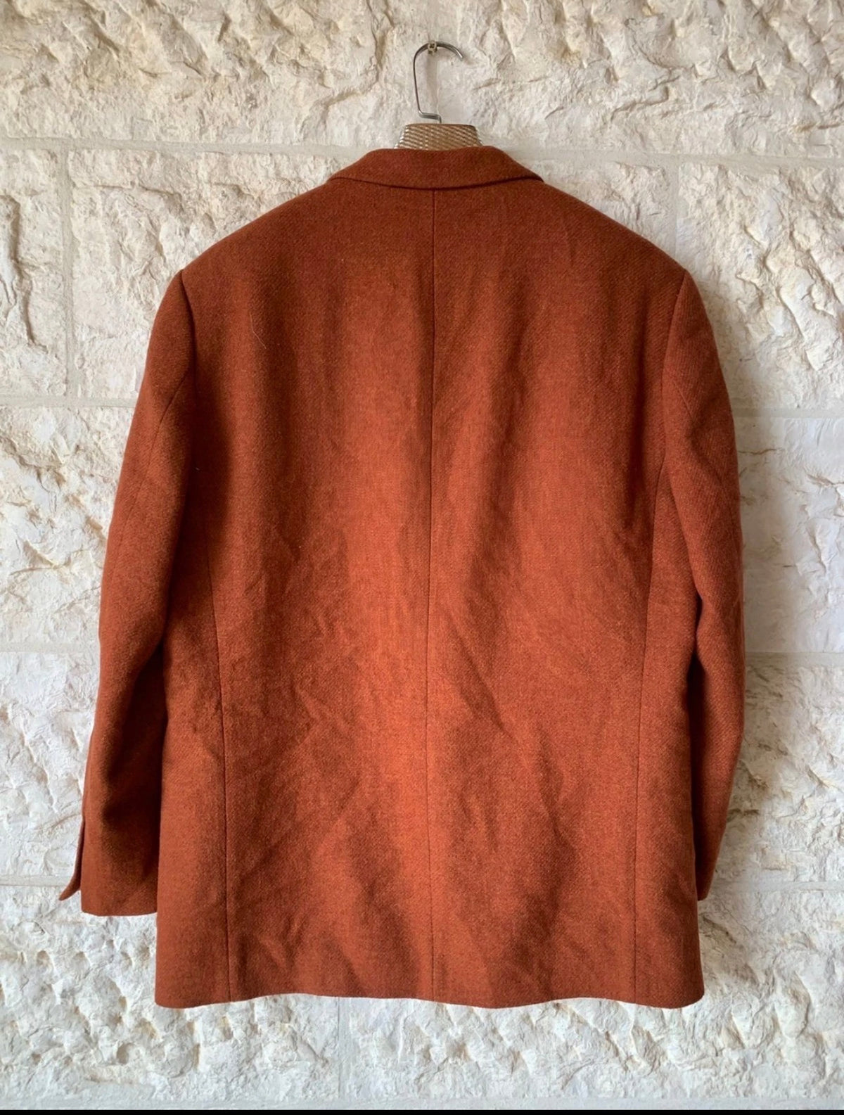 Vintage pure wool tweed brownish orange classic hunting jacket blazer 44R 44L