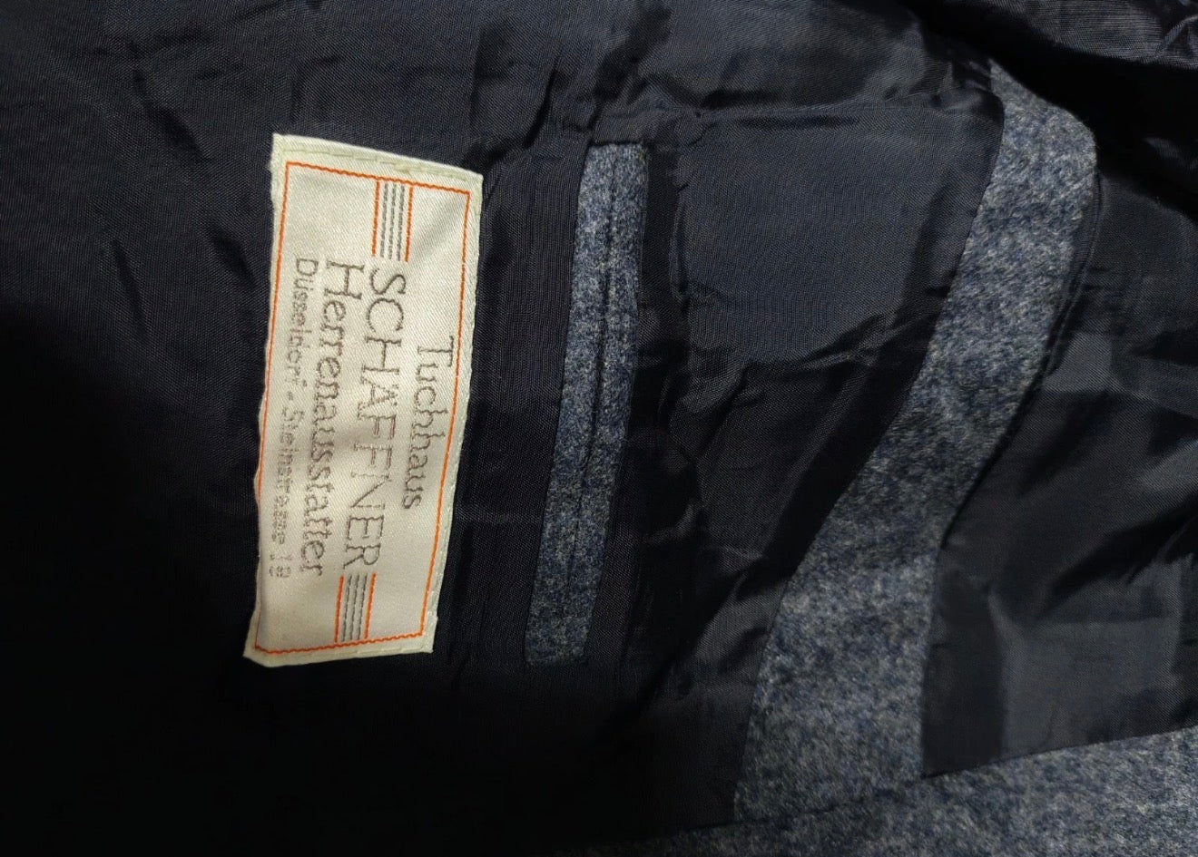 Vintage pure woollen wool classic bluish gray 2 button suit 38R
