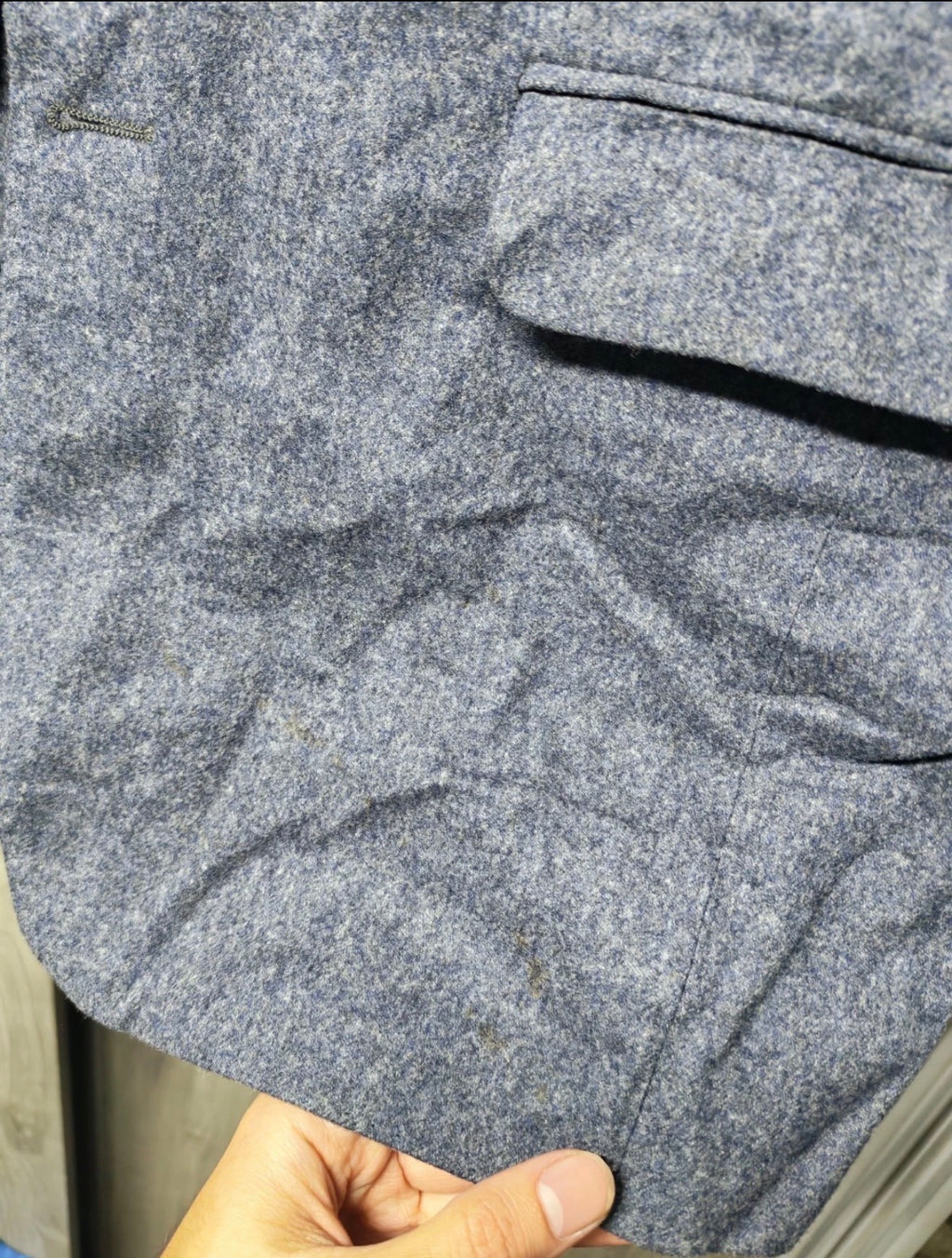 Vintage pure woollen wool classic bluish gray 2 button suit 38R