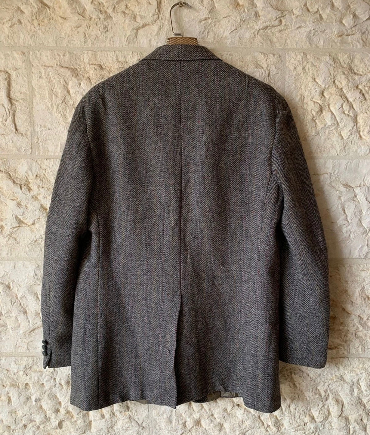 Vintage Stafford pure wool handwoven Tweed herringbone hunting jacket blazer 42L