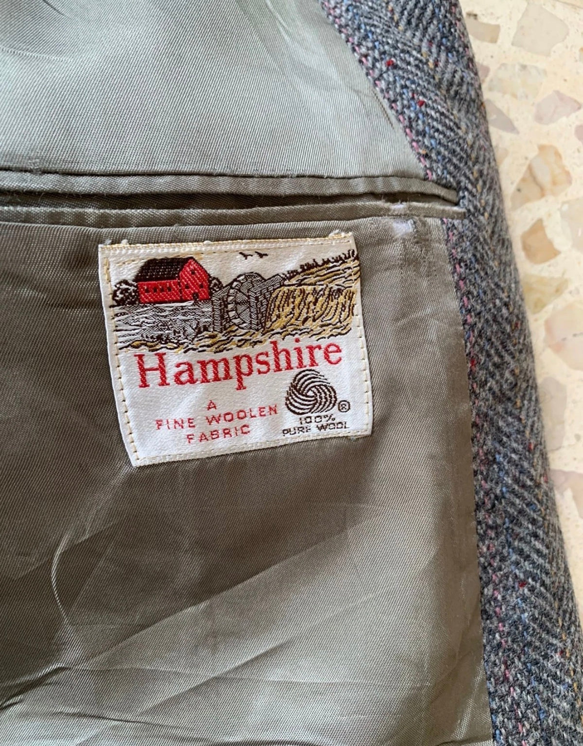 Vintage Stafford pure wool handwoven Tweed herringbone hunting jacket blazer 42L