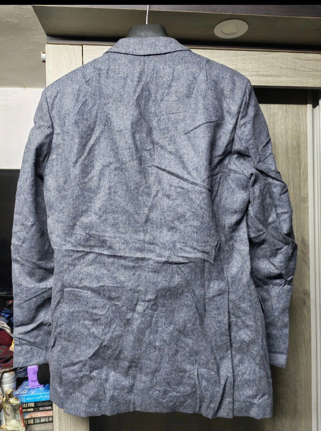 Vintage pure woollen wool classic bluish gray 2 button suit 38R