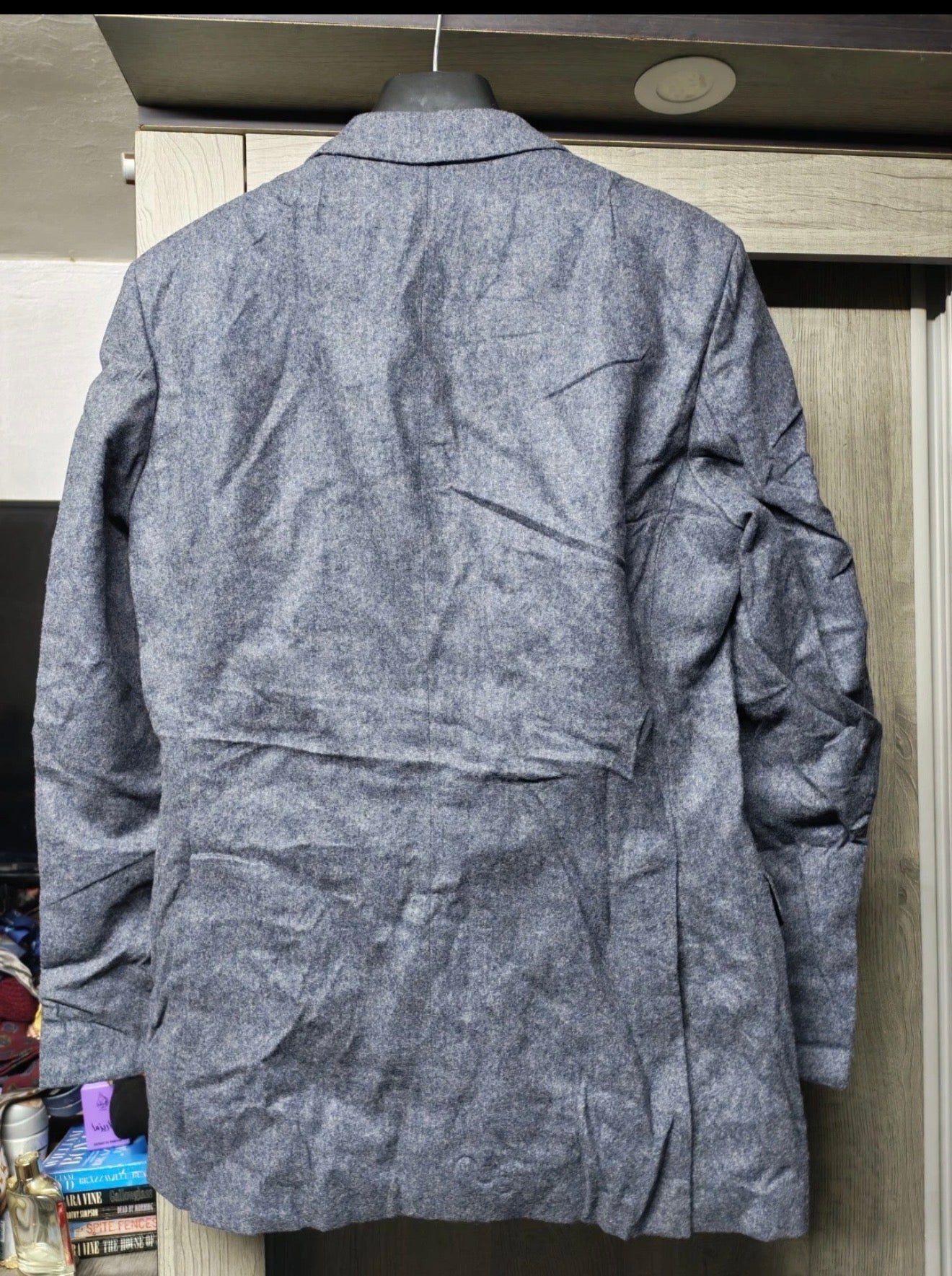 Vintage pure woollen wool classic bluish gray 2 button suit 38R