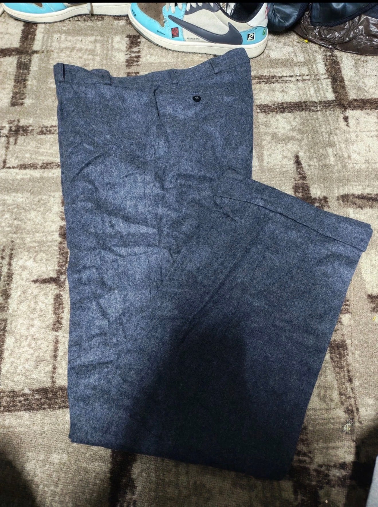 Vintage pure woollen wool classic bluish gray 2 button suit 38R
