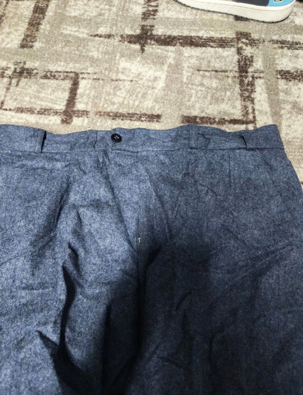 Vintage pure woollen wool classic bluish gray 2 button suit 38R
