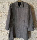 Vintage wool blended herringbone classic gray over coat 46R XL