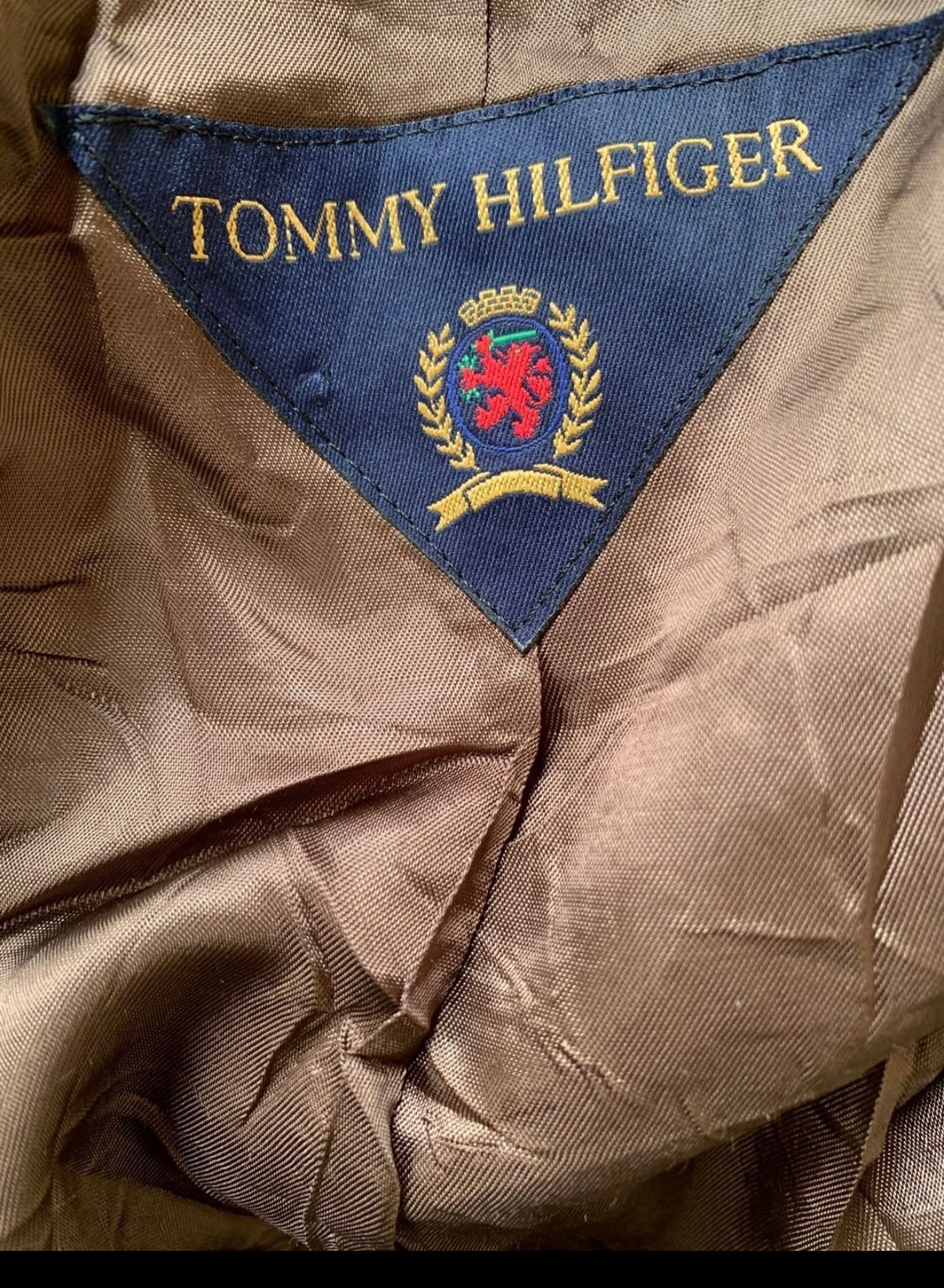 Vintage Tommy Hilfiger pure wool handwoven tweed plaid brown jacket blazer 40R