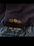 Vintage Pal Zileri wool cashmere blend gold button navy jacket blazer 44R