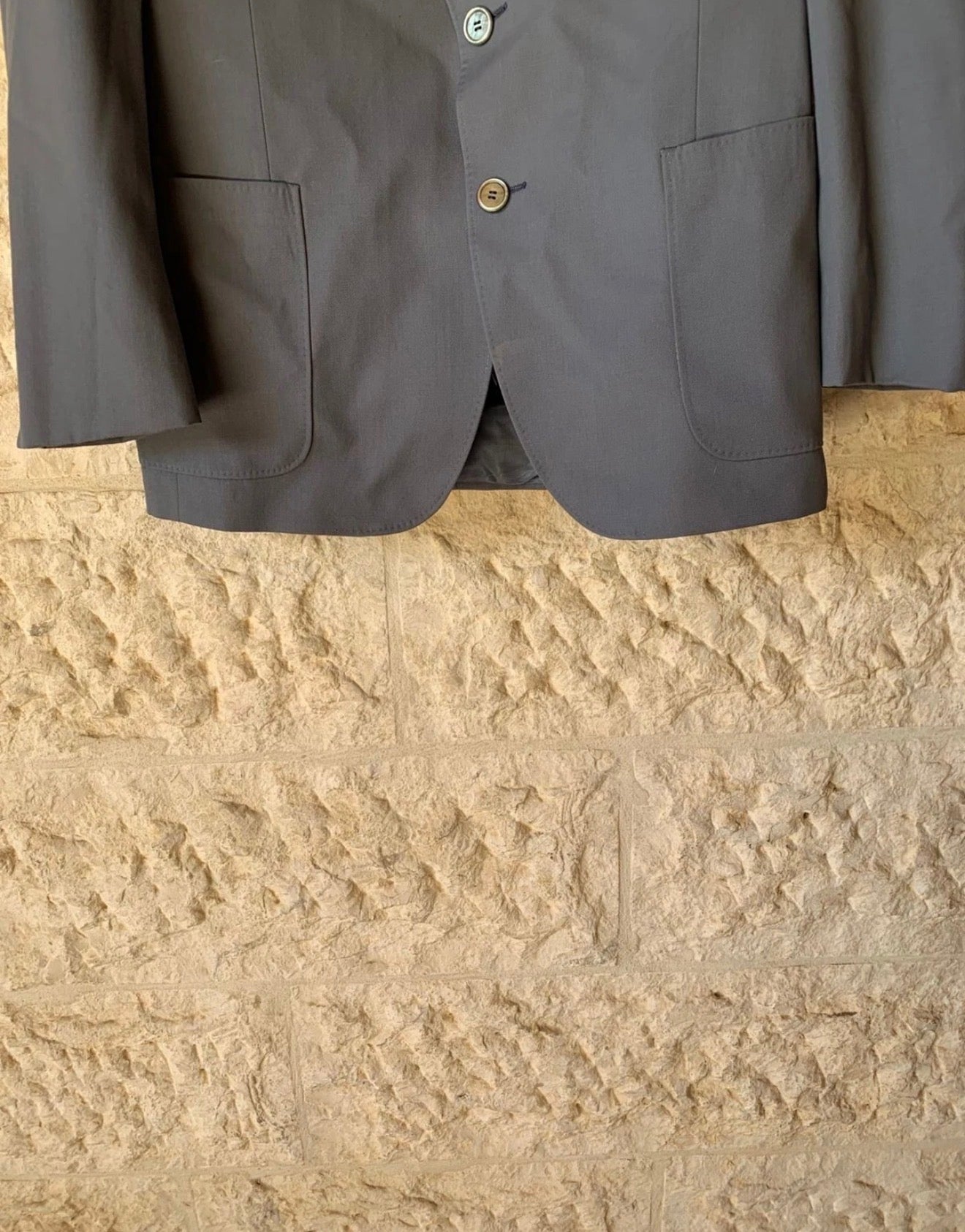 1970s Vintage worsted wool gray 2 button classic rockabilly disco suit 38R
