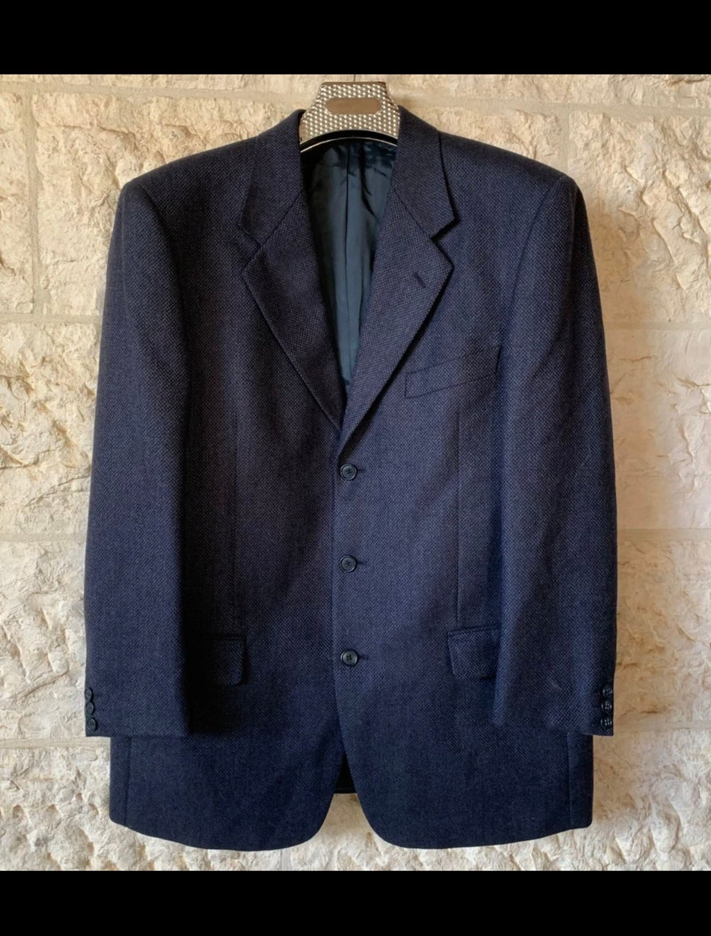 Vintage Firma Facis wool cashmere classic navy suit jacket blazer 42R