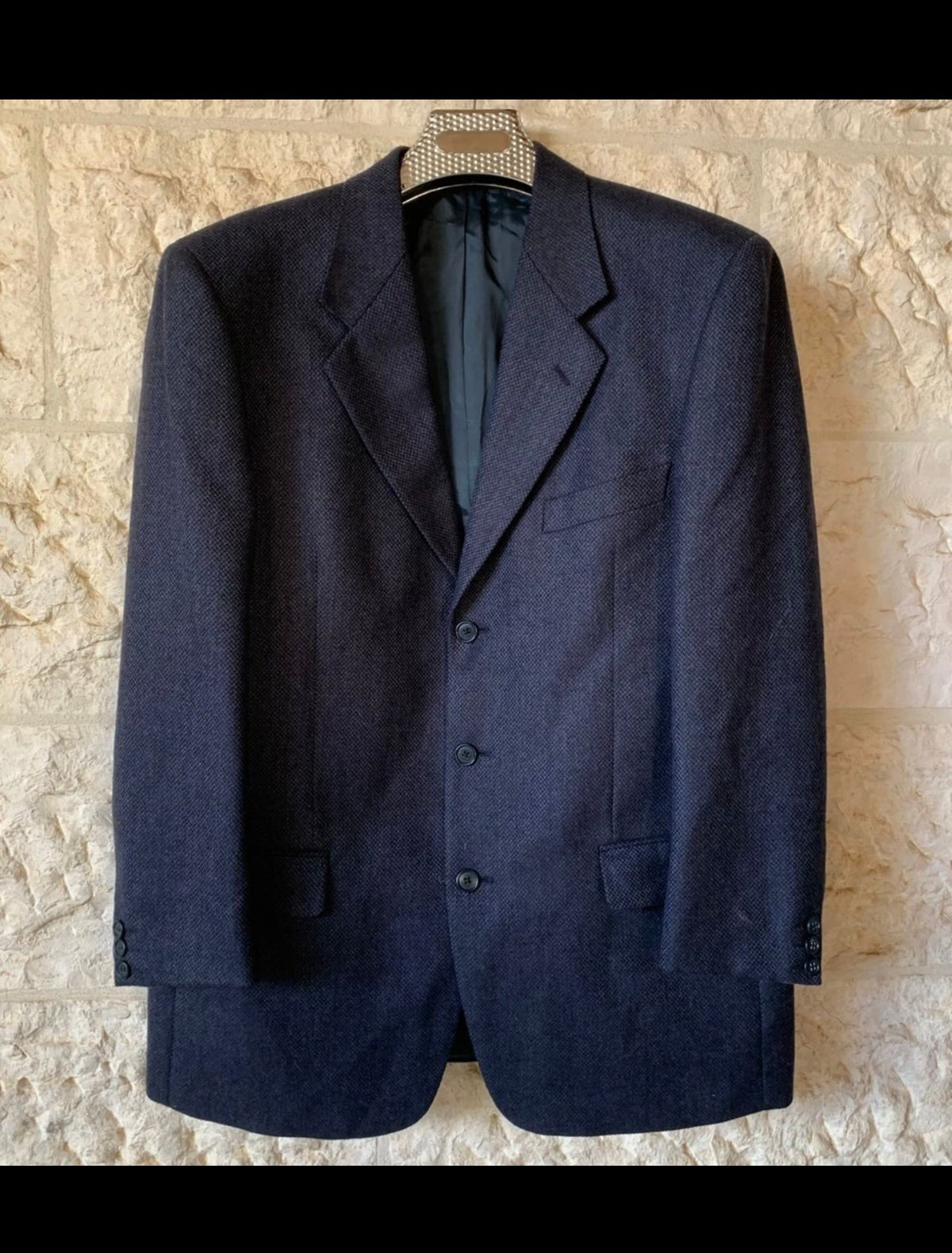 Vintage Firma Facis wool cashmere classic navy suit jacket blazer 42R