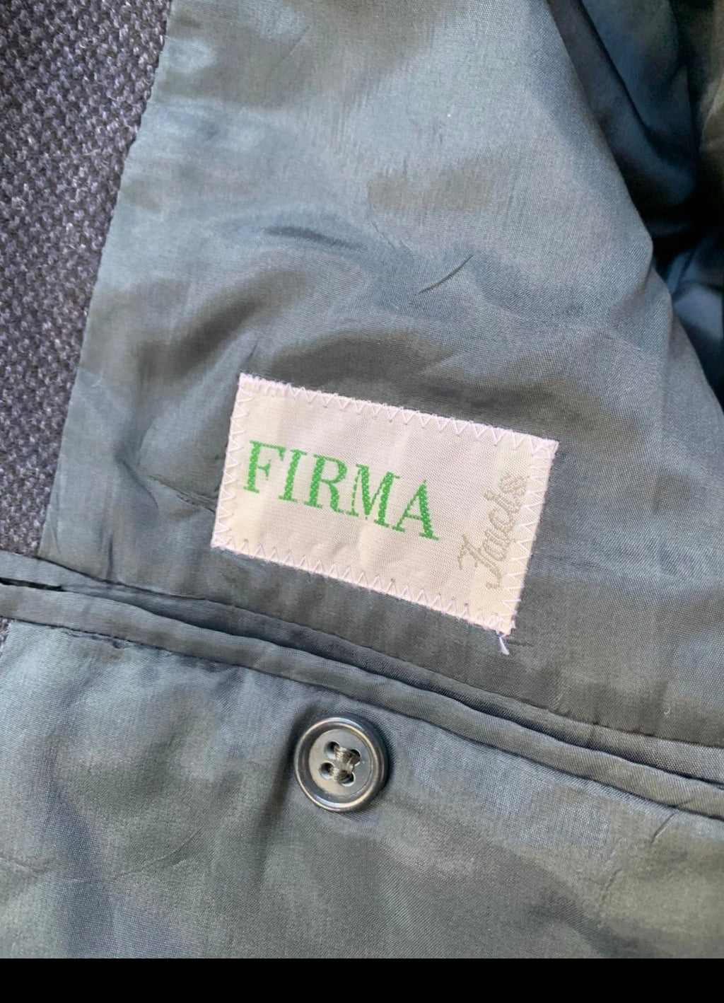 Vintage Firma Facis wool cashmere classic navy suit jacket blazer 42R