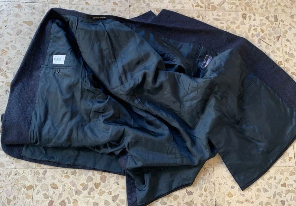 Vintage Firma Facis wool cashmere classic navy suit jacket blazer 42R