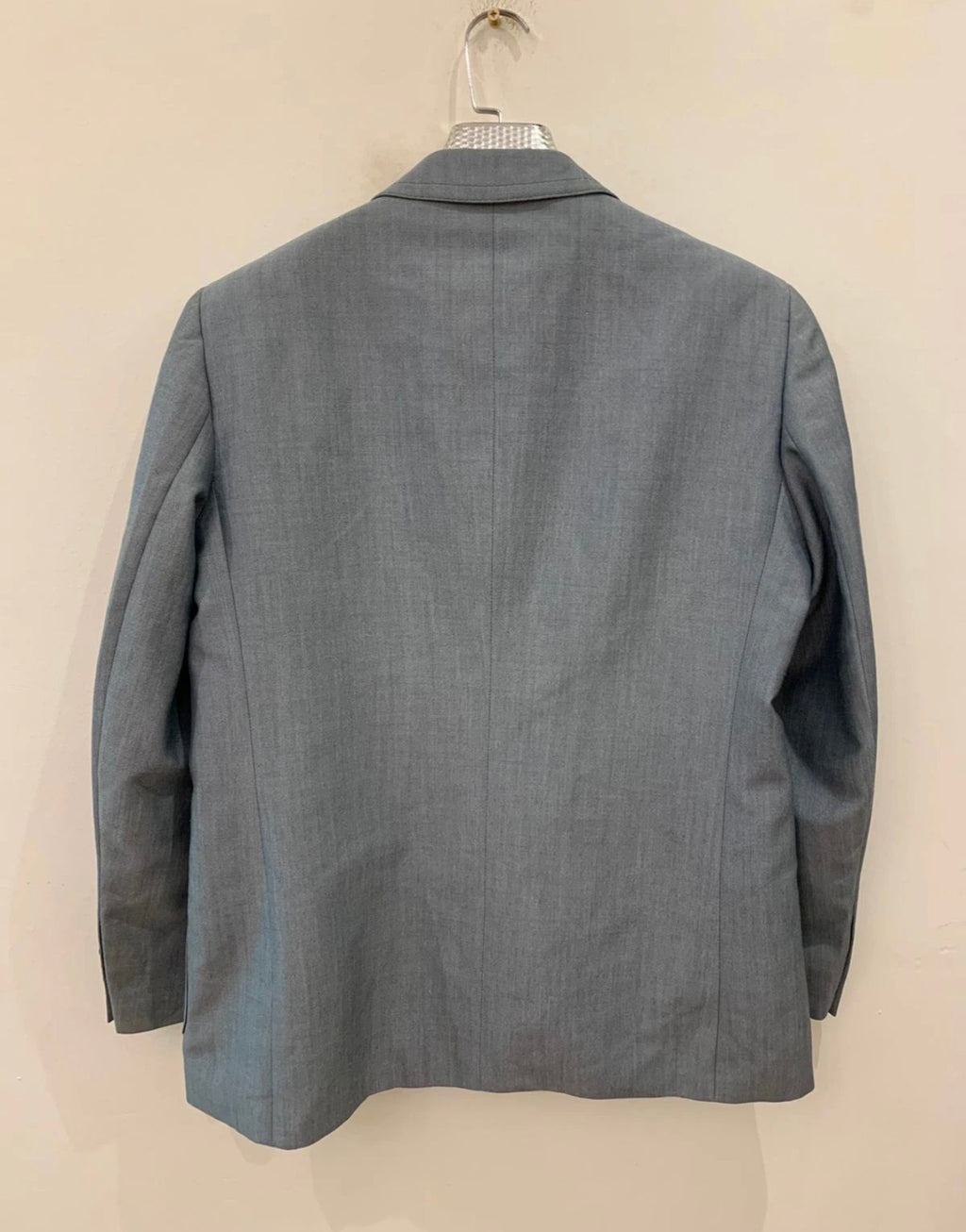 1970s vintage wool mohair blend classic bluish gray 2 button suit 42R