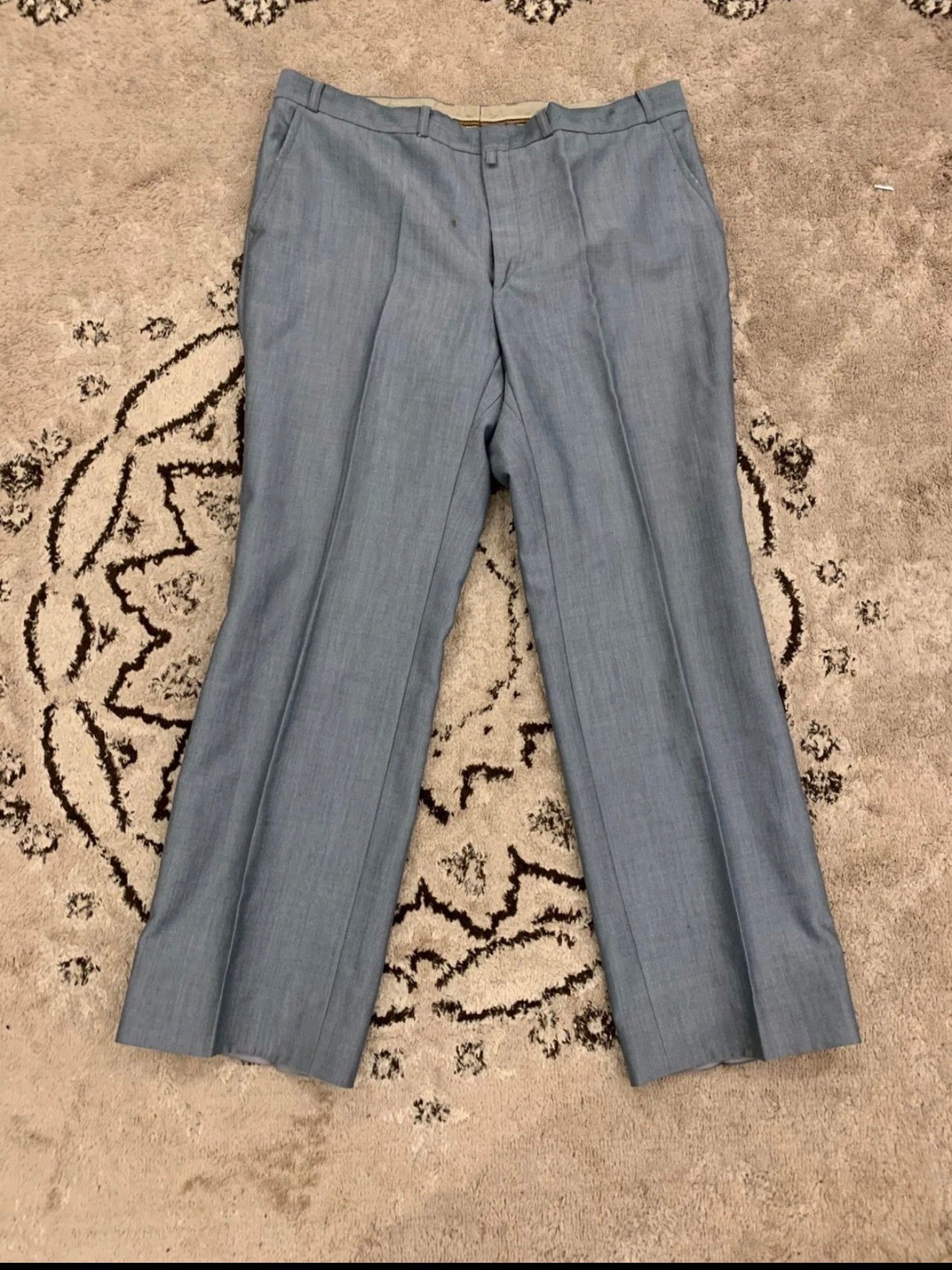 1970s vintage wool mohair blend classic bluish gray 2 button suit 42R