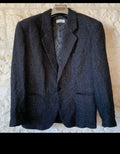 Vintage wool blend classic herringbone black jacket blazer 40R