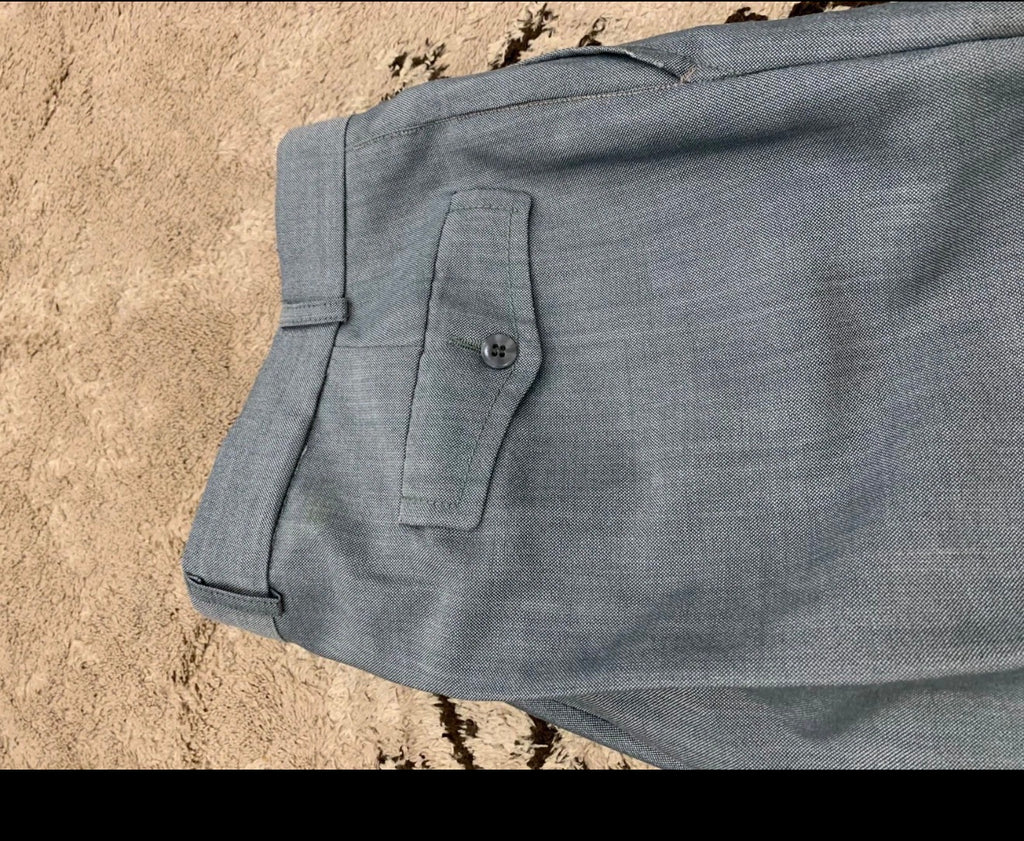 1970s vintage wool mohair blend classic bluish gray 2 button suit 42R
