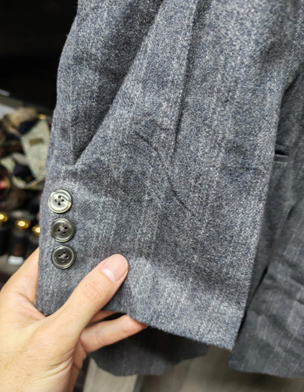 1960s vintage pure woollen wool classic gray double breasted suit 38R 38S