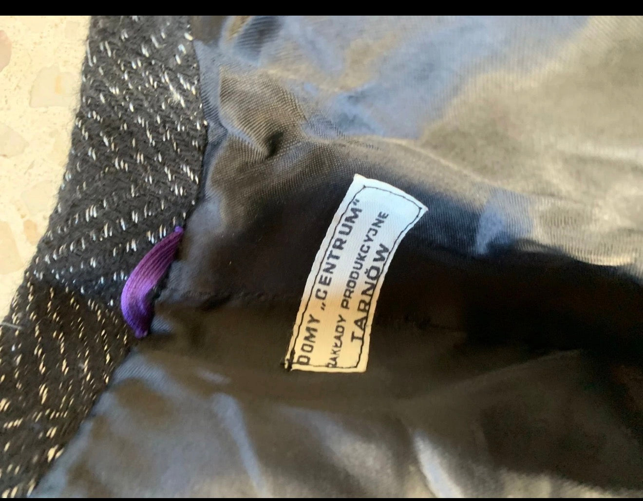 Vintage wool blend classic herringbone black jacket blazer 40R