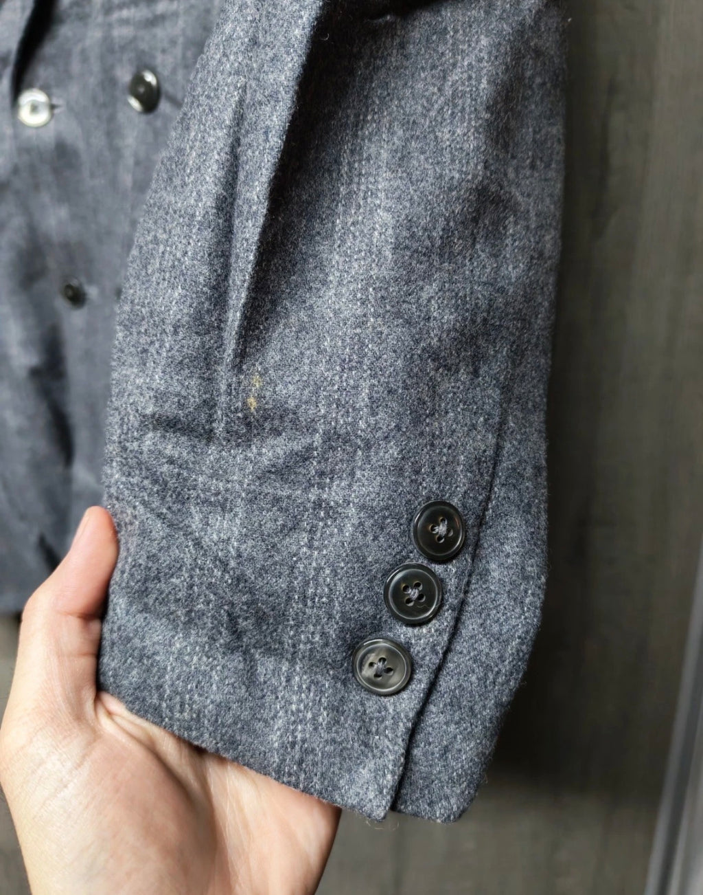 1960s vintage pure woollen wool classic gray double breasted suit 38R 38S